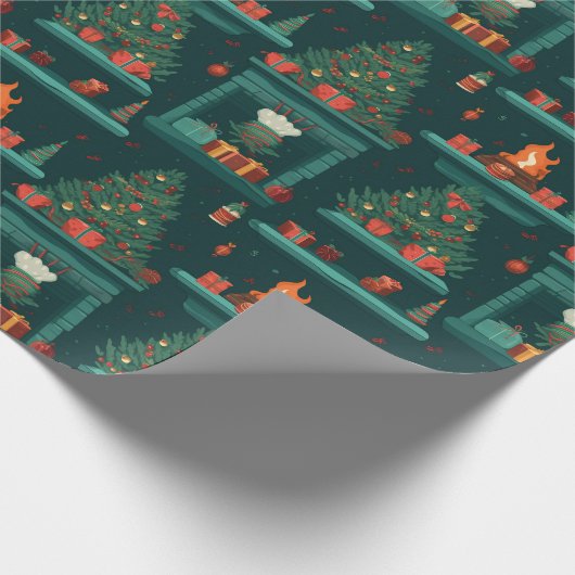 Yuletide Glow Fireplace Festivals Geschenke Geschenkpapier (Ecke)