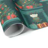 Yuletide Glow Fireplace Festivals Geschenke Geschenkpapier (Rolleneckpunkt)