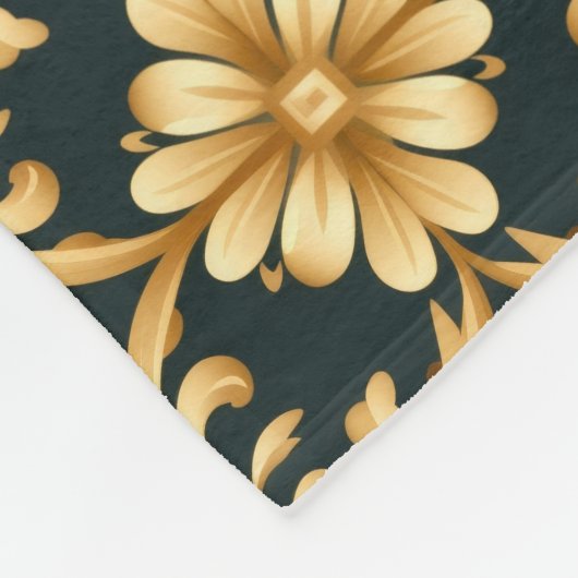 Yuletide Gold Glimmer Fleece Blanket (Ecke)