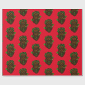 Yuletide Greenman Wrapping Paper Geschenkpapier (Flach)