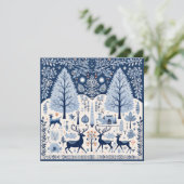 Yuletide Greetings Feiertagskarte (Stehend Vorderseite)