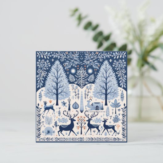 Yuletide Greetings Feiertagskarte (Stehend Vorderseite)