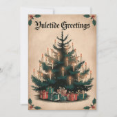 Yuletide Greetings - Festival Candlelit Tree Feiertagskarte (Vorderseite)