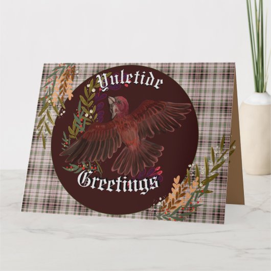 Yuletide Greetings Lila Finch Karte (Vorderseite)