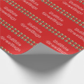 Yuletide Greetings Red Wrapping Paper Geschenkpapier (Ecke)