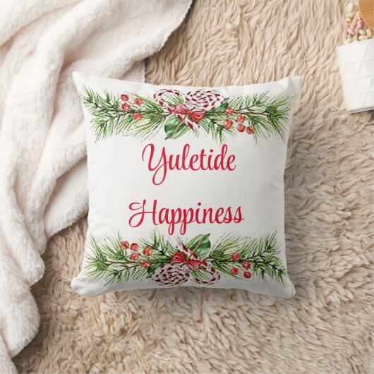 Yuletide Happy Throw Kissen (Decke)