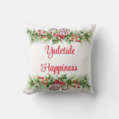 Yuletide Happy Throw Kissen (Vorderseite)