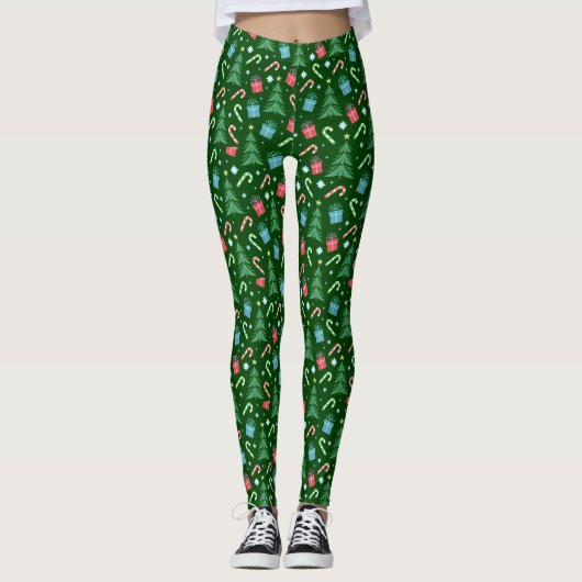 Yuletide Harmony Weihnachtsfeiertag Leggings (Vorderseite)