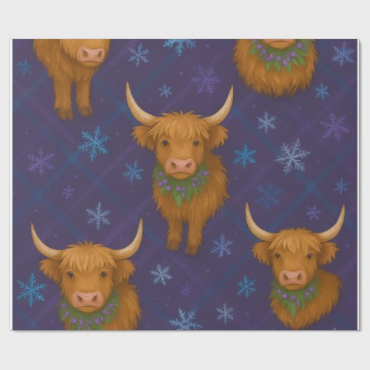 "YuleTide Highland Stroll" Geschenkpapier (Flach)