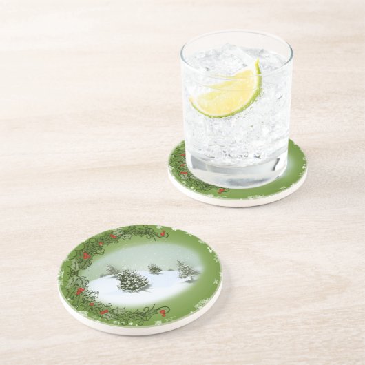 Yuletide Joy - Beverage Coaster (Szene) Getränkeuntersetzer (Seite)