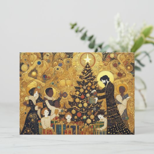 Yuletide Joy Feiertagskarte (Stehend Vorderseite)