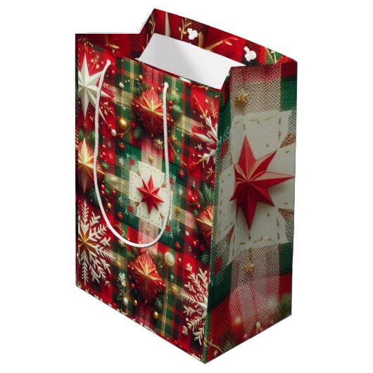 Yuletide Joy Mittlere Geschenktüte (Rückseite Schrägansicht)