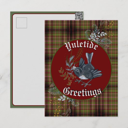 Yuletide Junco Bird Feiertagspostkarte (Vorne/Hinten)