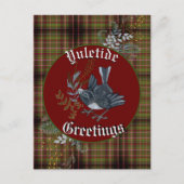 Yuletide Junco Bird Feiertagspostkarte (Vorderseite)