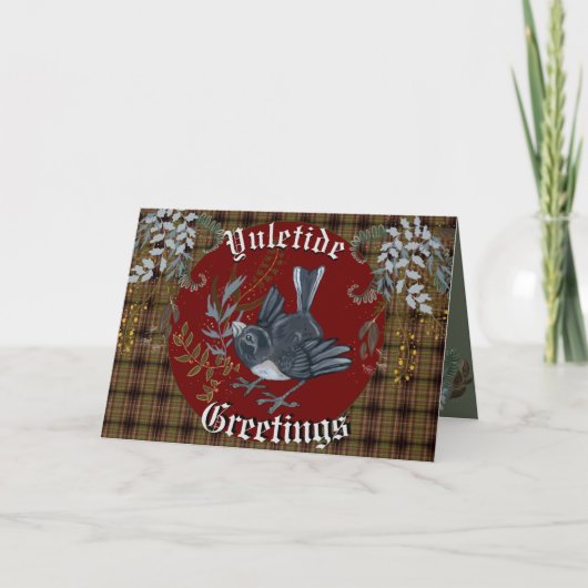 Yuletide Junco Bird Karte (Vorderseite)