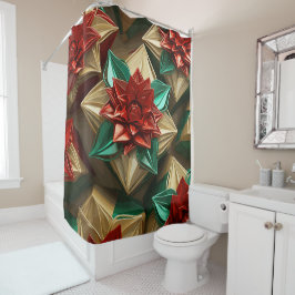 Yuletide Opulence: Goldene Weihnachtsdinge Duschvorhang