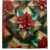 Yuletide Opulence: Goldene Weihnachtsdinge Duschvorhang (Vorderseite)