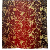 Yuletide Opulence: Goldene Weihnachtsdinge Duschvorhang (Vorderseite)