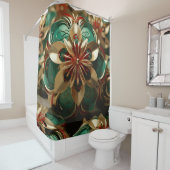 Yuletide Opulence: Goldene Weihnachtsdinge Duschvorhang (Beispiel)