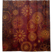 Yuletide Opulence: Goldene Weihnachtsdinge Duschvorhang (Vorderseite)