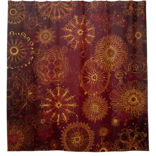 Yuletide Opulence: Goldene Weihnachtsdinge Duschvorhang (Vorderseite)