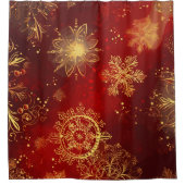 Yuletide Opulence: Goldene Weihnachtsdinge Duschvorhang (Vorderseite)