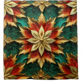 Yuletide Opulence: Goldene Weihnachtsdinge Duschvorhang (Vorderseite)