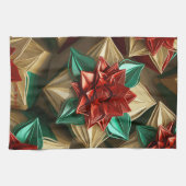 Yuletide Opulence: Goldene Weihnachtsdinge Geschirrtuch (Horizontal)