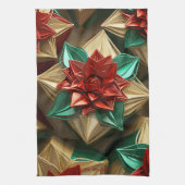 Yuletide Opulence: Goldene Weihnachtsdinge Geschirrtuch (Vertikal)