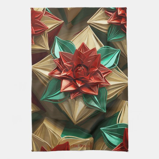 Yuletide Opulence: Goldene Weihnachtsdinge Geschirrtuch (Vertikal)