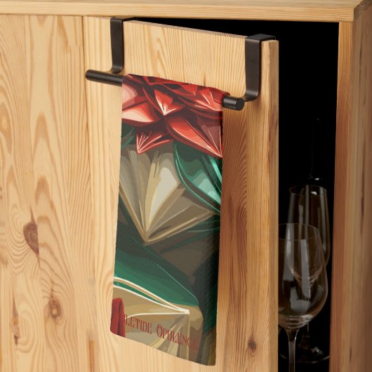 Yuletide Opulence: Goldene Weihnachtsdinge Geschirrtuch (Drittel gefaltet)