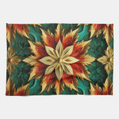 Yuletide Opulence: Goldene Weihnachtsdinge Geschirrtuch (Horizontal)