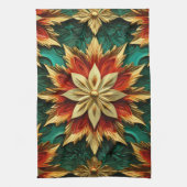 Yuletide Opulence: Goldene Weihnachtsdinge Geschirrtuch (Vertikal)