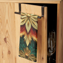 Yuletide Opulence: Goldene Weihnachtsdinge Geschirrtuch