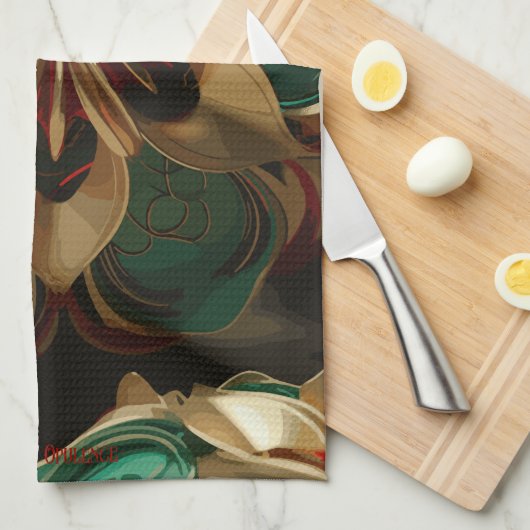 Yuletide Opulence: Goldene Weihnachtsdinge Geschirrtuch (Viertel Falte)