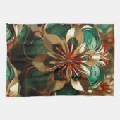 Yuletide Opulence: Goldene Weihnachtsdinge Geschirrtuch (Horizontal)