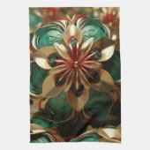 Yuletide Opulence: Goldene Weihnachtsdinge Geschirrtuch (Vertikal)