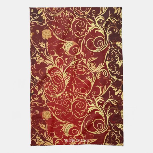 Yuletide Opulence: Goldene Weihnachtsdinge Geschirrtuch (Vertikal)