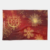 Yuletide Opulence: Goldene Weihnachtsdinge Geschirrtuch (Horizontal)