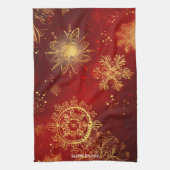 Yuletide Opulence: Goldene Weihnachtsdinge Geschirrtuch (Vertikal)