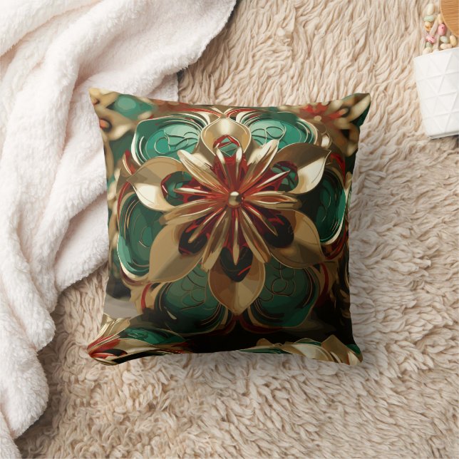 Yuletide Opulence: Goldene Weihnachtsdinge Kissen (Decke)