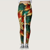 Yuletide Opulence: Goldene Weihnachtsdinge Leggings (Vorderseite)