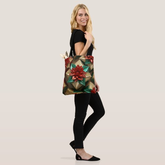 Yuletide Opulence: Goldene Weihnachtsdinge Tasche (Am Model)