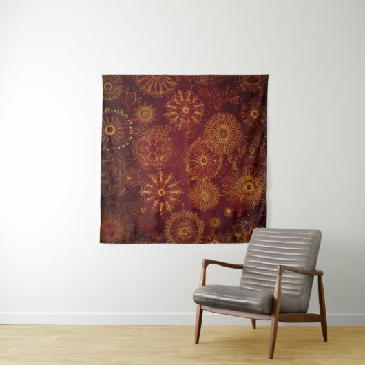 Yuletide Opulence: Goldene Weihnachtsdinge Wandteppich (Beispiel (Horizontal))