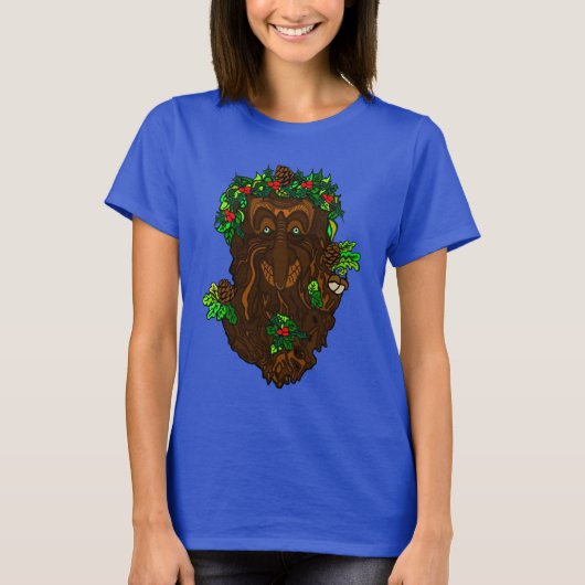 Yuletide Pagan Wicca Greenman T - Shirt (Vorderseite)