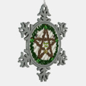 Yuletide Pentagramm Schneeflocken Zinn-Ornament (Links)