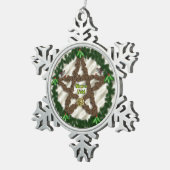 Yuletide Pentagramm Schneeflocken Zinn-Ornament (Rechts)