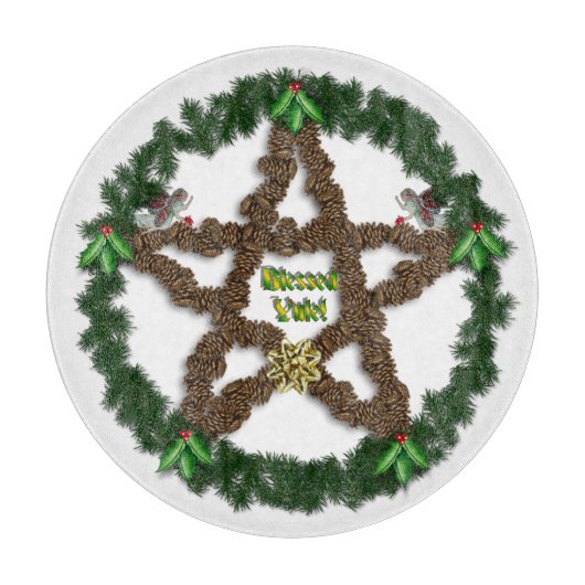Yuletide Pentagramm Schneidebrett (Vorderseite)