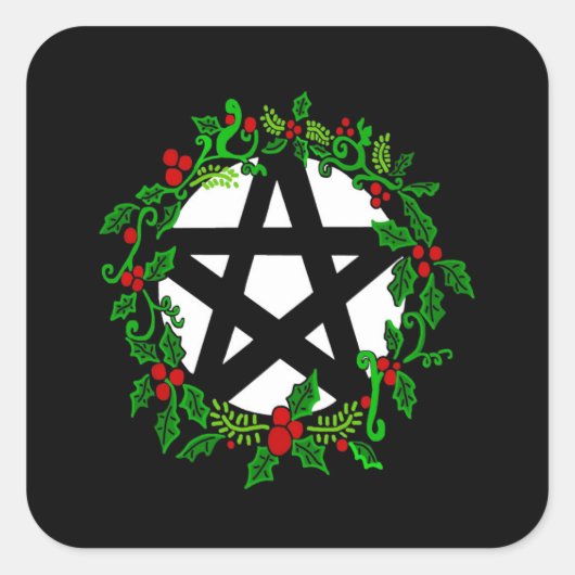 Yuletide Pentagramm Sticker (Vorderseite)
