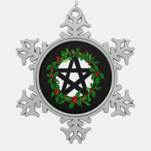Yuletide Pentagramm-Verzierung Schneeflocken Zinn-Ornament